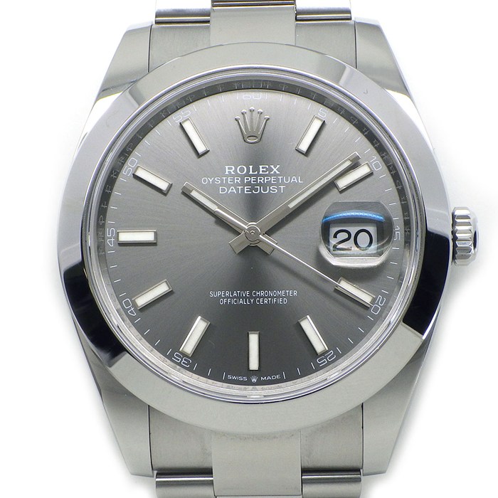 ロレックス Rolex 腕時計 デイトジャスト41 126300 サンレイ スレート文字盤 デイト 夜光針/インデックス SS 自動巻き 【箱・保付き】 【中古】