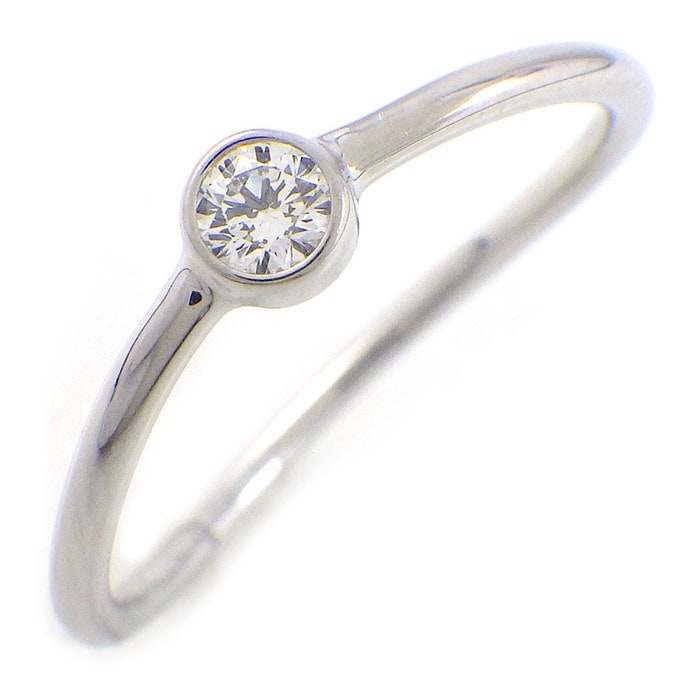 ティファニー Tiffany & Co. リング ウェーブ シングルロウ 60017000 1ポイント ダイヤモンド 0.06ct PT950 7.5号 【中古】