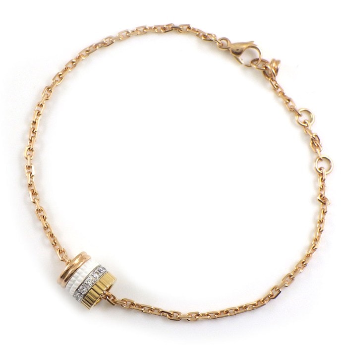  ブシュロン BOUCHERON ブレスレット キャトル スリーカラー ダイヤモンド K18PG K18WG K18YG ホワイト セラミック 白 【中古】
