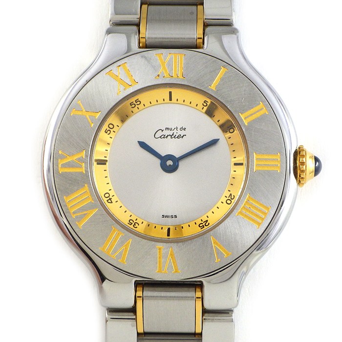 カルティエ Cartier 腕時計 マスト21 ヴァンティアン W10073R6 サンレイ シルバー文字盤 ローマンインデックス SS クオーツアナログ 【中古】
