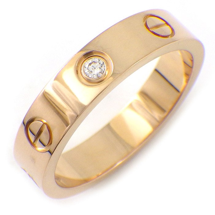 カルティエ Cartier リング ラブ スモールモデル SM B4050750 1ポイント ダイヤモンド 0.02ct K18PG 10号 / #50 【中古】