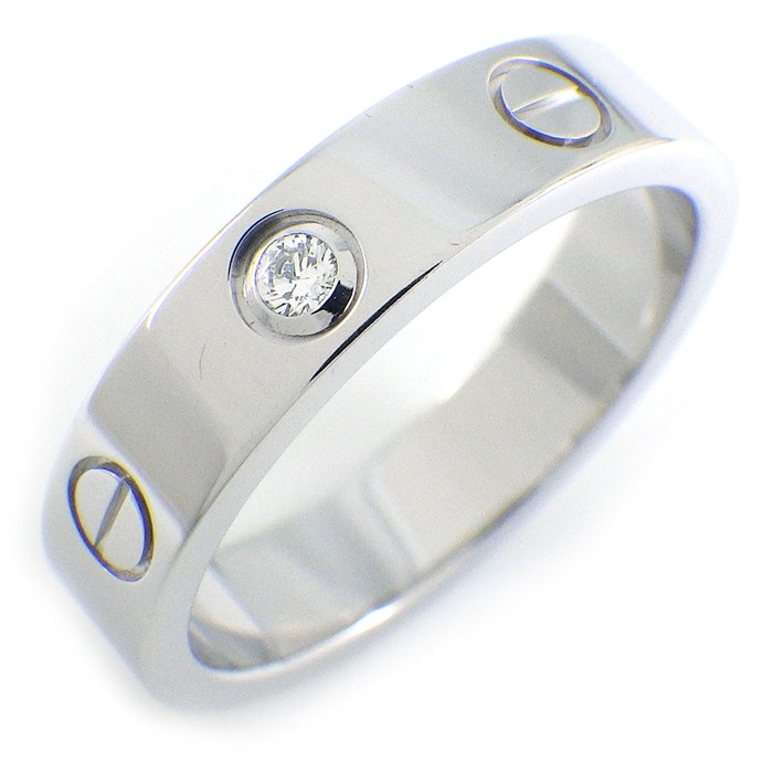 カルティエ Cartier リング ラブ スモールモデル SM B4050550 1ポイント ダイヤモンド 0.02ct K18WG 9.5号 / #50 【箱・保付き】 【中古】