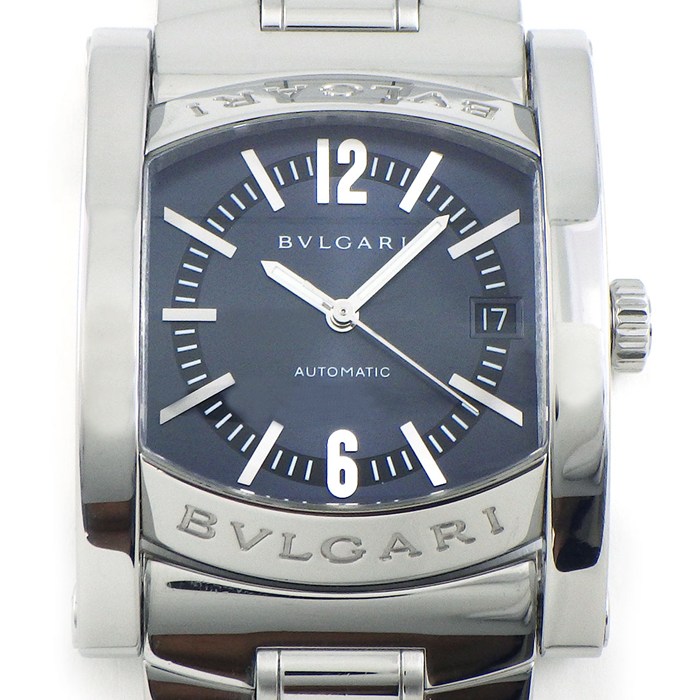 ブルガリ BVLGARI 腕時計 アショーマ AA44S サンレイ グレー文字盤 デイト SS 自動巻き 【中古】