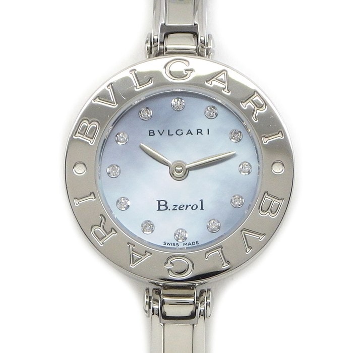 ブルガリ BVLGARI 腕時計 バングル B-zero1 ビーゼロワン BZ22S 12ポイント ダイヤインデックス ブルーシェル文字盤 SS クオーツアナログ 【中古】