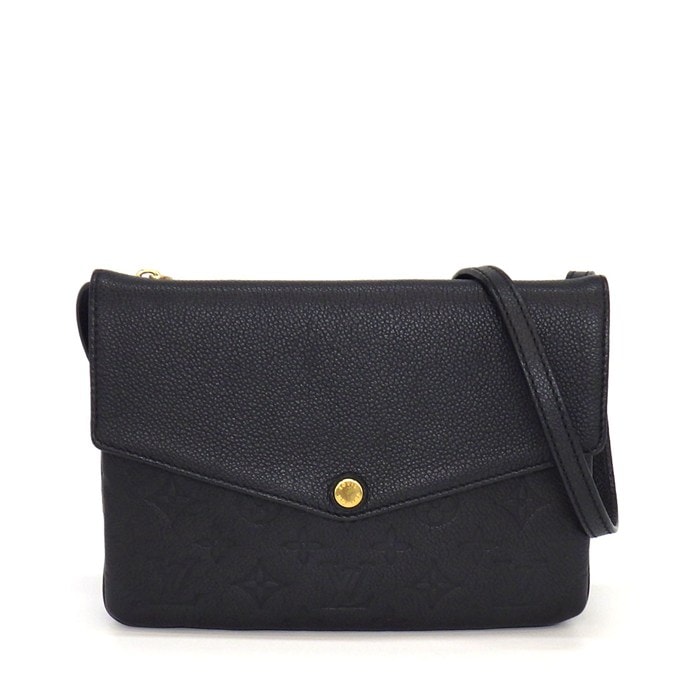 ルイ・ヴィトン LOUIS VUITTON ショルダーバッグ トワイス M50258 2015年 ブラック モノグラムアンプラントレザー ゴールド金具 【中古】