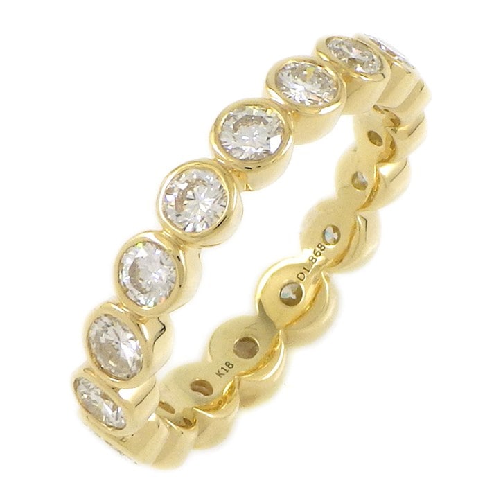 【ダイヤモンド】 リング フルサークル ベゼルセット ラウンドブリリアントカット ダイヤモンド 計1.868ct K18YG 12号 【中古】