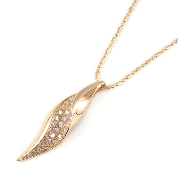 【ダイヤモンド】 ネックレス ラウンドブリリアントカット ダイヤモンド 計0.55ct K18PG 【中古】