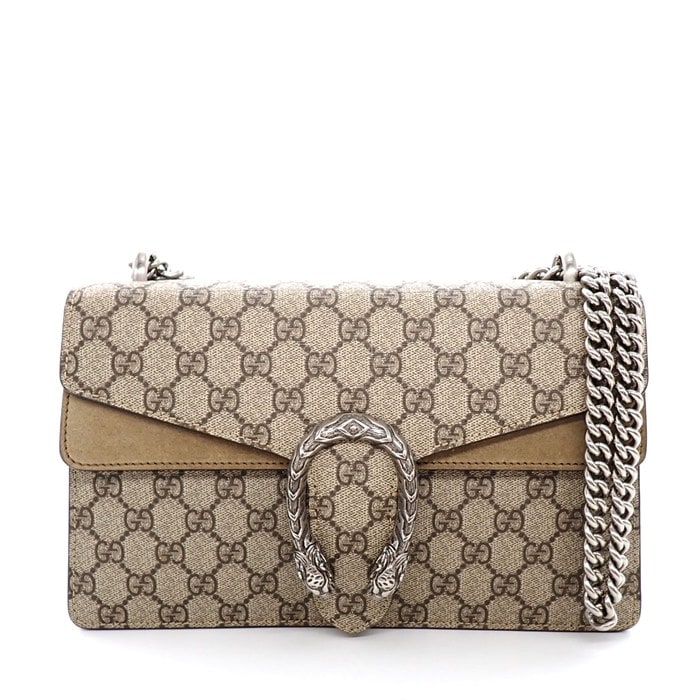 グッチ GUCCI ショルダーバッグ ディオニュソス  400249 KHNRN 8642 ベージュ  GGスプリームキャンバス シルバー金具 【中古】