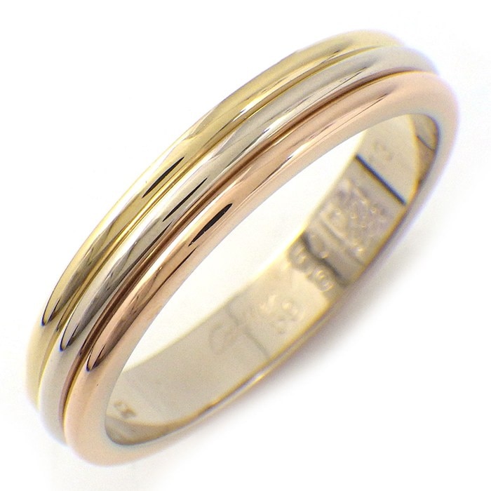 カルティエ Cartier リング ヴァンドーム トリニティ ウェディング スリーカラー K18PG K18WG K18YG 18.5号 / #59 【中古】