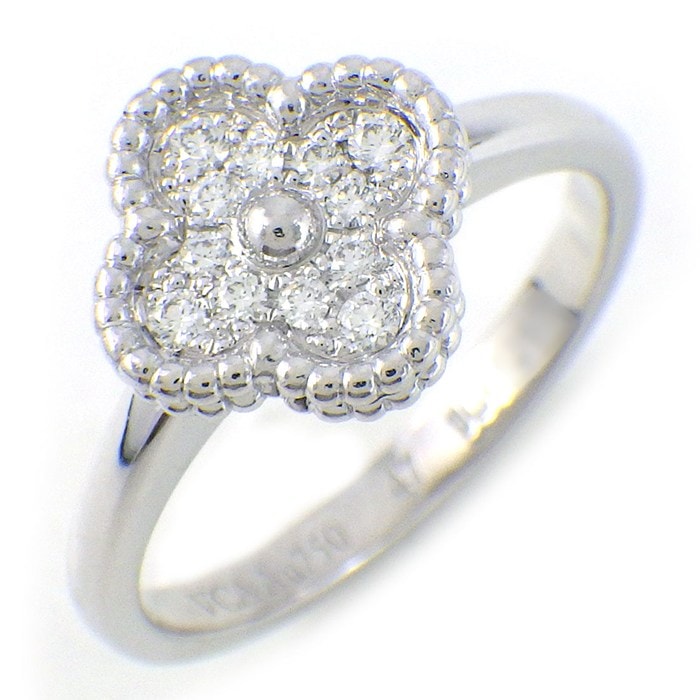 ヴァンクリーフ＆アーペル Van Cleef & Arpels リング スウィートアルハンブラ VCARO85847 12ポイント ダイヤモンド 計0.08ct K18WG 7号 / #47 【中古】