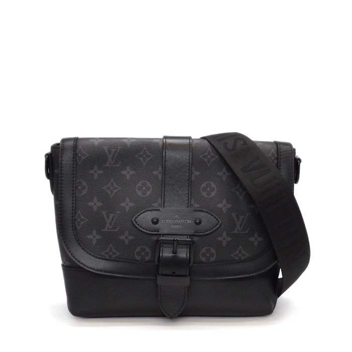 ルイ・ヴィトン LOUIS VUITTON ショルダーバッグ ソミュール メッセンジャー M45911 モノグラムエクリプス レザー ブラック金具 【中古】
