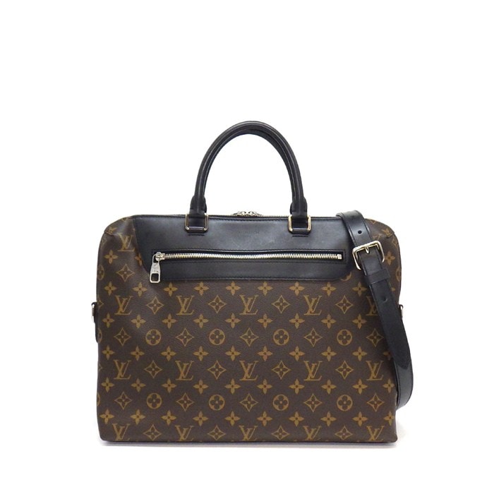 ルイ・ヴィトン LOUIS VUITTON ビジネスバッグ ポルトドキュマンジュール M54019 2016年 モノグラムマカサー レザー シルバー金具 【中古】
