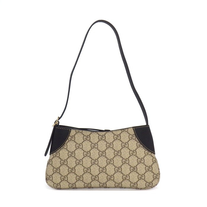 グッチ GUCCI ショルダーバッグ GGエンブレム スモールバッグ 820696 GGスプリームキャンバス ブラック レザー ゴールド金具 【中古】