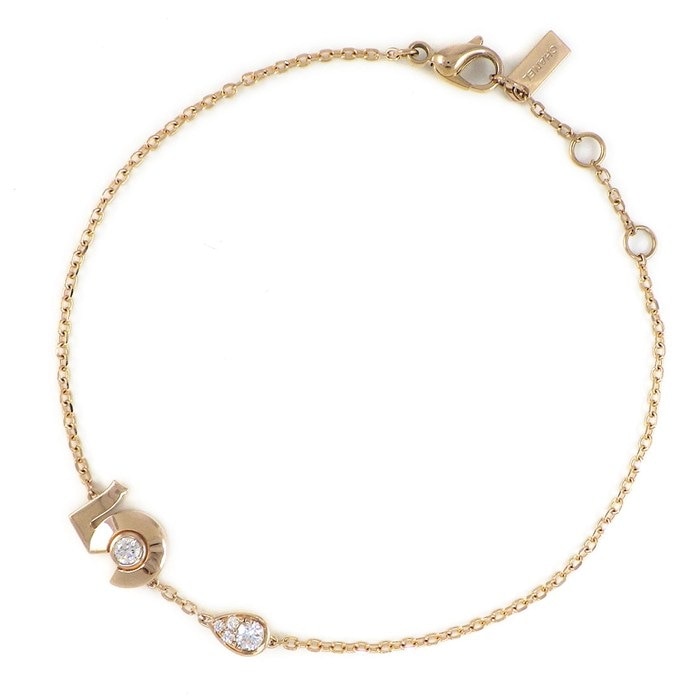 シャネル CHANEL ブレスレット エクストレ ドゥ シャネル No.5 J12428 ドロップモチーフ 5ポイント ダイヤモンド 計0.16ct K18PG 【中古】