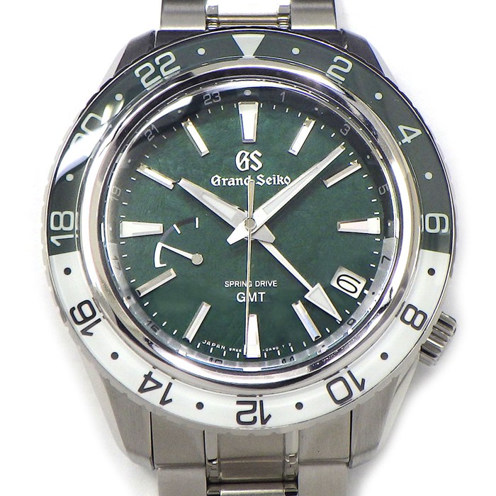 グランドセイコー Grand Seiko 腕時計 スポーツコレクション SBGE295/9R66-0BK0 マスターショップ限定 グリーン文字盤 デイト 回転ベゼル GMT SS スプリングドライブ 【中古】