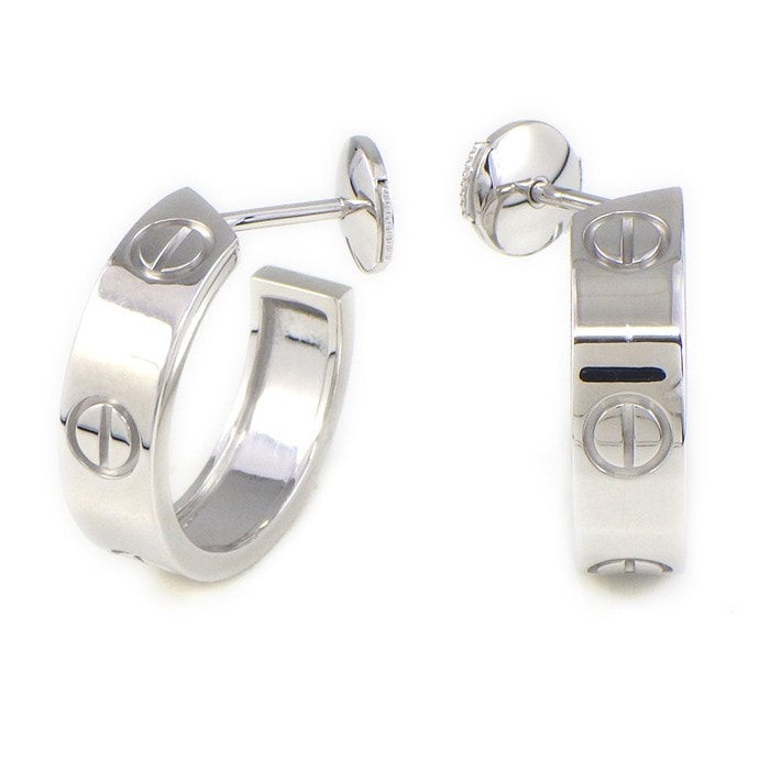 カルティエ Cartier ピアス ラブ クラシックモデル フープ K18WG 【中古】