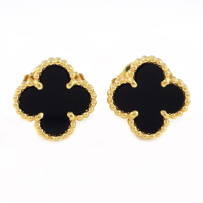 ヴァンクリーフ＆アーペル Van Cleef & Arpels ピアス スウィートアルハンブラ VCARA44900 オニキス K18YG 【中古】