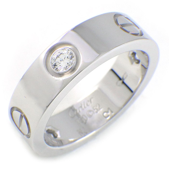 カルティエ Cartier リング ラブ クラシックモデル B4032552 3ポイント ダイヤモンド 計0.23ct K18WG 11.5号 / #52 【中古】