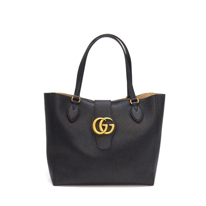 グッチ GUCCI トートバッグ GGマーモント ダリア 779831 (652680) ブラック レザー ゴールド金具 【中古】