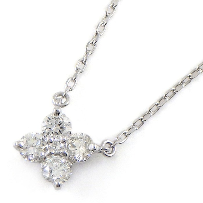ヴァンドームアオヤマ Vendome Aoyama ネックレス ダイヤモンド カローラ APVN138140DI フラワーモチーフ ダイヤモンド 0.27ct PT950 PT850 【箱・保付き】 【中古】