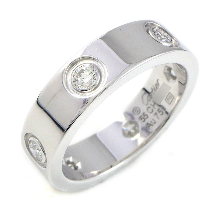カルティエ Cartier リング ラブ クラシックモデル 6ポイント ダイヤモンド K18WG 14.5号 / #55 【中古】