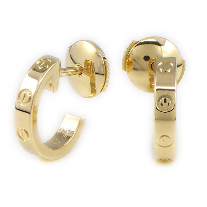 カルティエ Cartier ピアス ラブ フープ スモールモデル SM B8028800 K18YG 【中古】