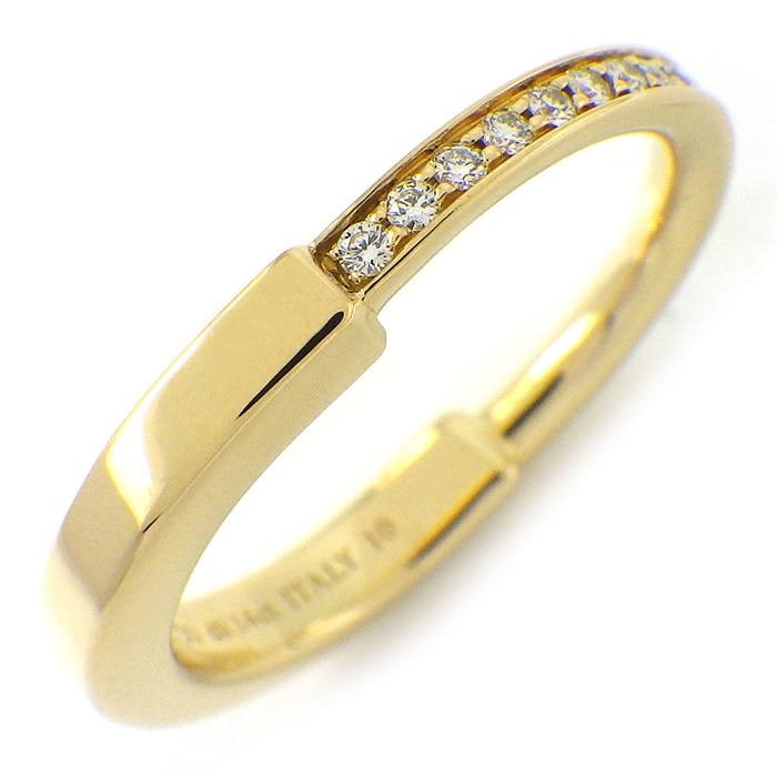 ティファニー Tiffany & Co. リング ロック 72344243 ハーフサークル ダイヤモンド 計0.14ct K18YG 11号 【中古】