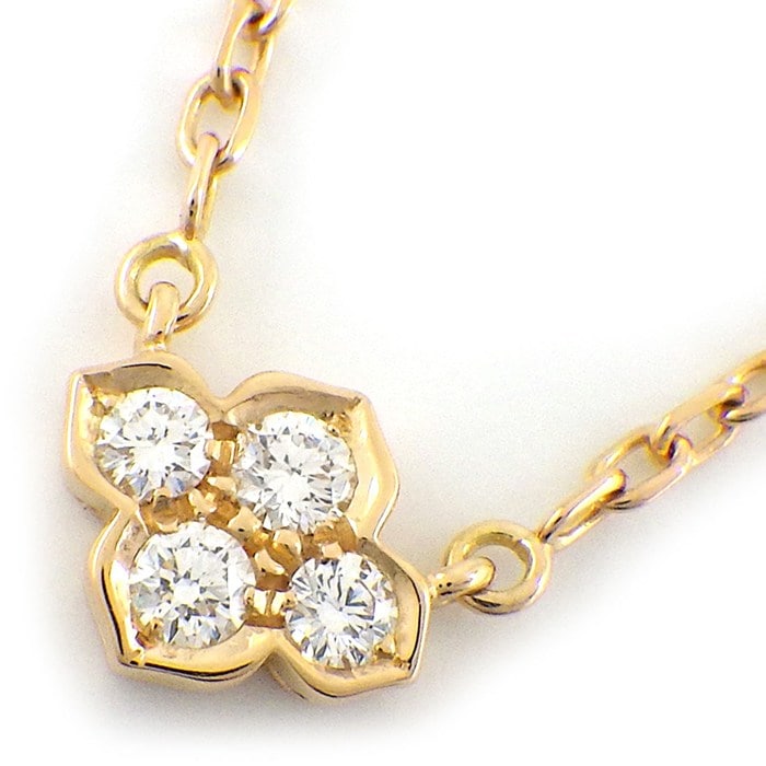 カルティエ Cartier ネックレス ヒンドゥ B3041700 ロータス スイレン 4ポイント ダイヤモンド K18PG 【中古】