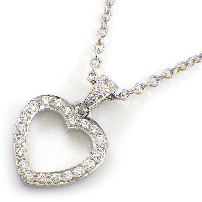 ティファニー Tiffany & Co. ネックレス メトロ ハート パヴェ ダイヤモンド PT950 【中古】