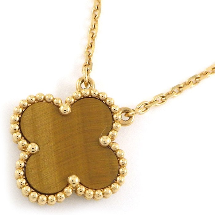 ヴァンクリーフ＆アーペル Van Cleef & Arpels ネックレス ヴィンテージアルハンブラ VCARD38600 タイガーアイ K18YG 【箱・保付き】 【中古】