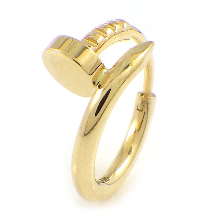 カルティエ Cartier シングルピアス ジュストアンクル ミニモデル B8301446 フープ 釘モチーフ K18YG ※片方のみ 【箱・保付き】 【中古】