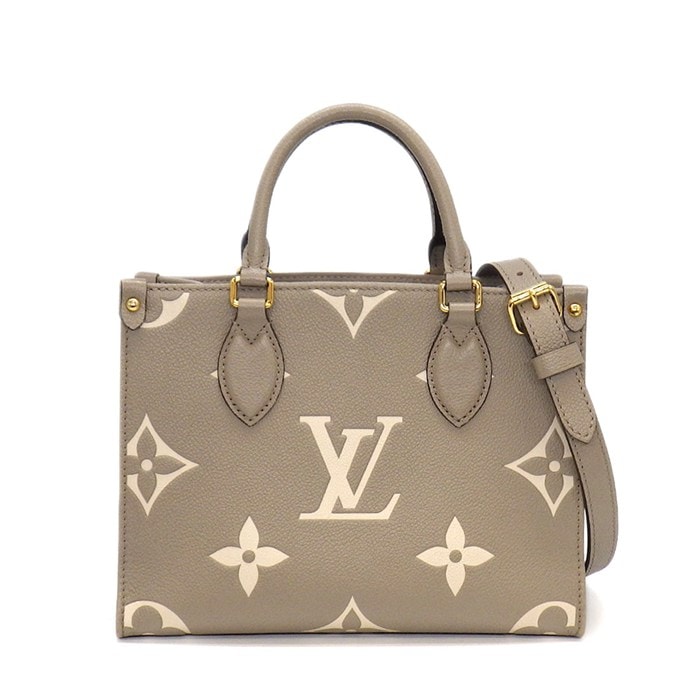 ルイ・ヴィトン LOUIS VUITTON トートバッグ オンザゴー PM M45779 トゥルトレール クレーム バイカラーモノグラムアンプラント 【中古】