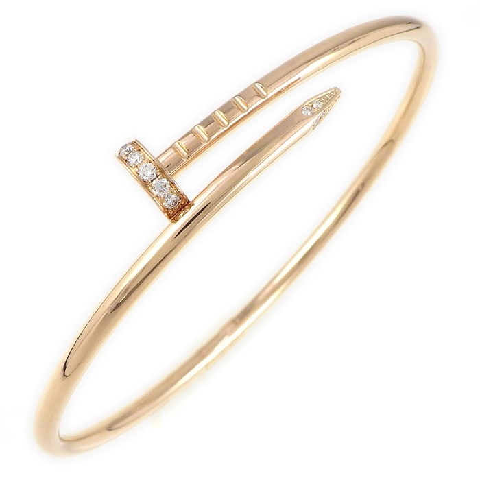 カルティエ Cartier バングル ジュストアンクル SM B6065815 釘モチーフ 20ポイント ダイヤモンド 計0.18ct K18PG 【箱・保付き】 【中古】