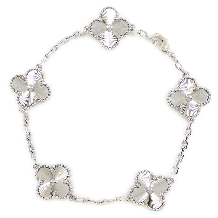ヴァンクリーフ＆アーペル Van Cleef & Arpels ブレスレット ヴィンテージアルハンブラ 5モチーフ VCARP9XE00 ギョーシェ K18WG 【中古】