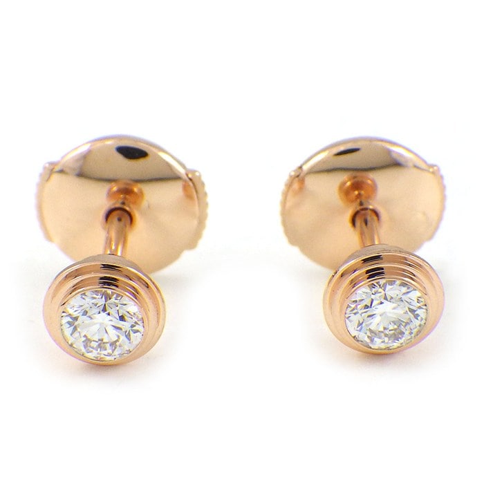 カルティエ Cartier ピアス ダムール ミディアムモデル MM ディアマン レジェ B8041500 ダイヤモンド 計0.26ct K18PG 【箱・保付き】 【中古】