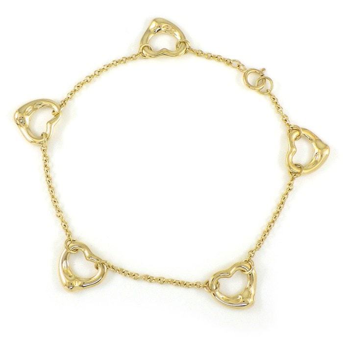 ティファニー Tiffany & Co. ブレスレット オープンハート 5モチーフ K18YG 【中古】
