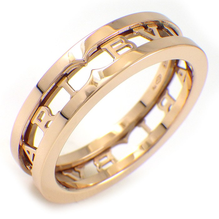  ブルガリ BVLGARI リング B-zero1 ビーゼロワン 358700 スパイラル オープンワーク ロゴ K18PG 18号 / #59 【中古】
