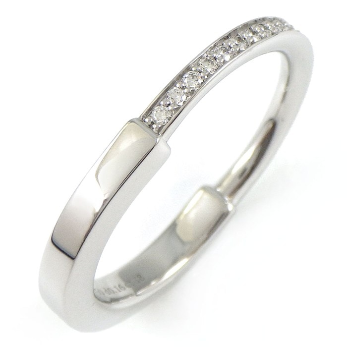 ティファニー Tiffany & Co. リング ロック 72345797 ハーフサークル ダイヤモンド 0.16ct K18WG 19号 【中古】