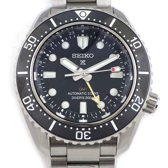 セイコー SEIKO 腕時計 プロスペックス ダイバー スキューバ SBEJ011/6R54-00D0 ブラック文字盤 GMT デイト 回転ベゼル SS 自動巻き
