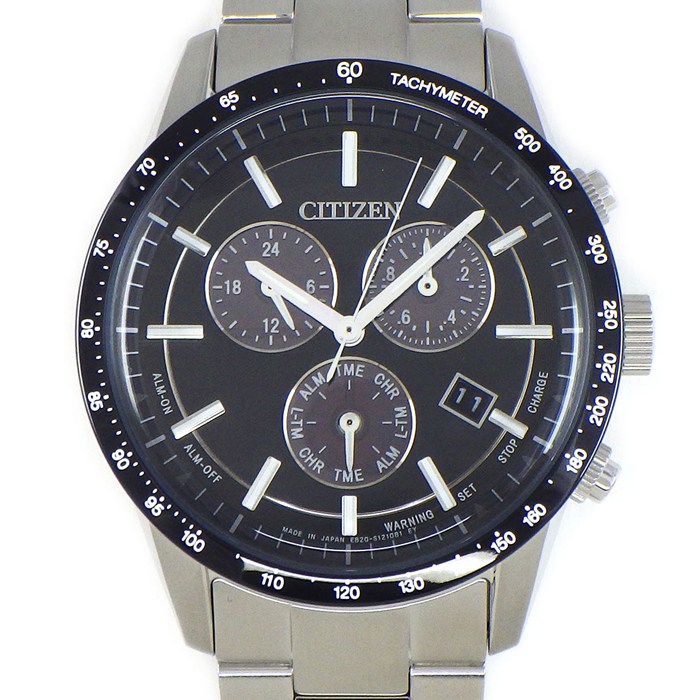 シチズン CITIZEN 腕時計 シチズンコレクション BL5594-59E ブラック文字盤 デイト クロノグラフ 夜光インデックス 夜光針 SS エコドライブ ソーラー 【箱・保付き】