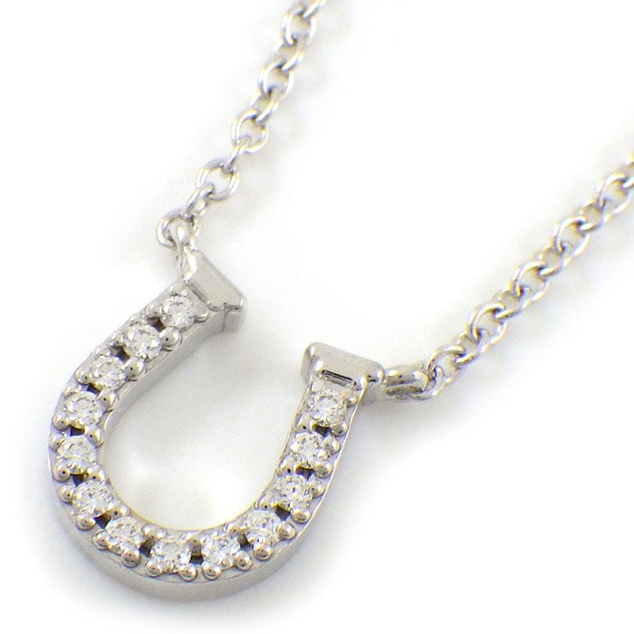  ティファニー Tiffany & Co. ネックレス ホースシュー ダイヤモンド K18WG 【中古】