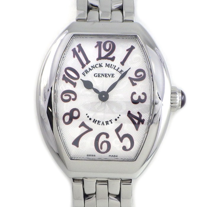フランクミュラー FRANCK MULLER 腕時計 ハートトゥハート 5002SQZJA トノー シルバー ギョーシェ文字盤 SS クオーツアナログ 【中古】