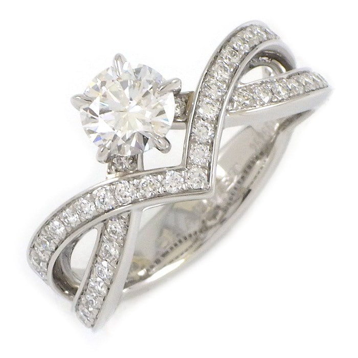 ショーメ Chaumet リング ジョセフィーヌ アムール デグレット J84089 ハーフエタニティ ダイヤモンド 0.53ct(D/VS1/3EX) PT950 10号 / #50 【箱・保付き】 【中古】