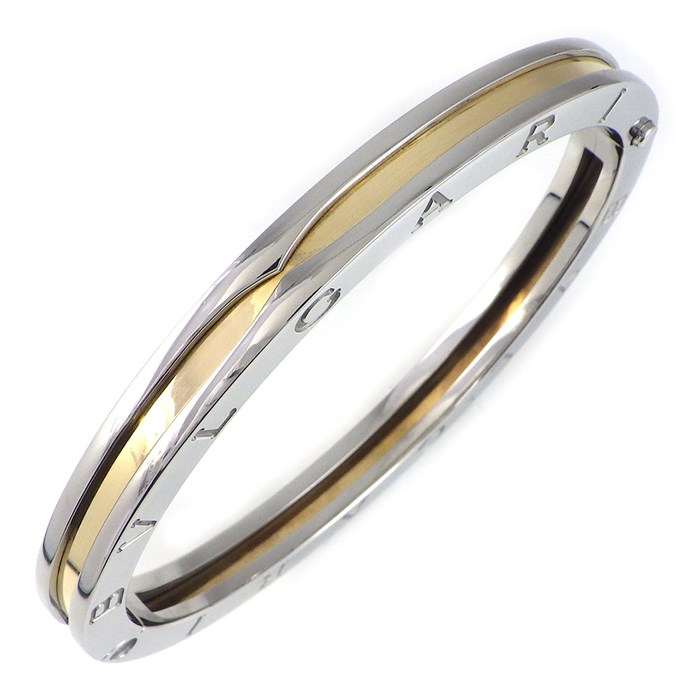  ブルガリ BVLGARI バングル B-zero1 ビーゼロワン ロゴ K18YG SS / #L 【中古】