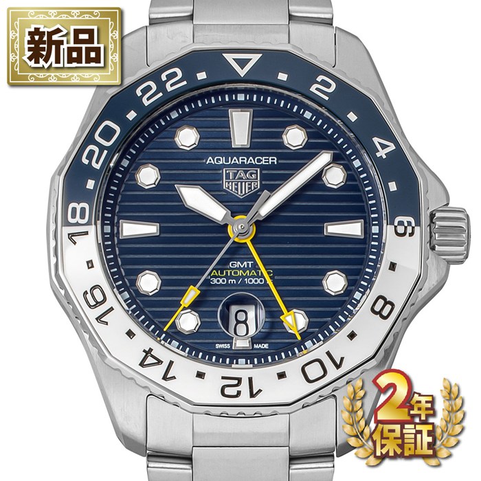 【新品・2年保証】タグ・ホイヤー TAG Heuer 腕時計 アクアレーサー プロフェッショナル300 GMT WBP2010.BA0632 デイト 回転ベゼル 夜光インデックス 夜光針 ストライプ ブルー文字盤 SS セラミック 自動巻き 【箱・保付き】