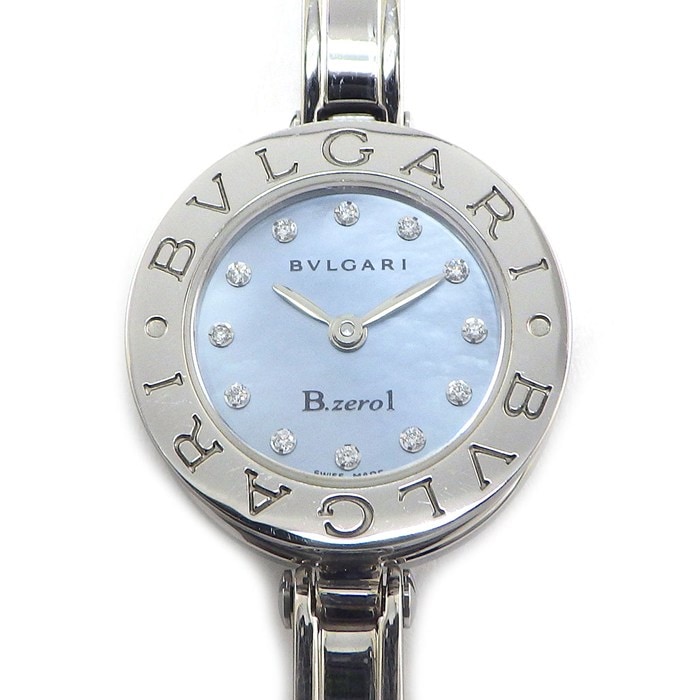 ブルガリ BVLGARI 腕時計 B-zero1 ビーゼロワン バングル BZ22S ブルーシェル文字盤 12ポイント ダイヤインデックス SS クオーツアナログ 【中古】