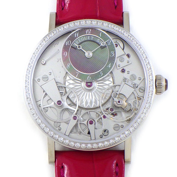 ブレゲ Breguet 腕時計 トラディション 7038/BB/1T/9V6/D00D ダイヤベゼル スケルトン文字盤 裏スケ K18WG SS レッド アリゲーターレザーベルト 自動巻き 【箱・保付き】 【中古】