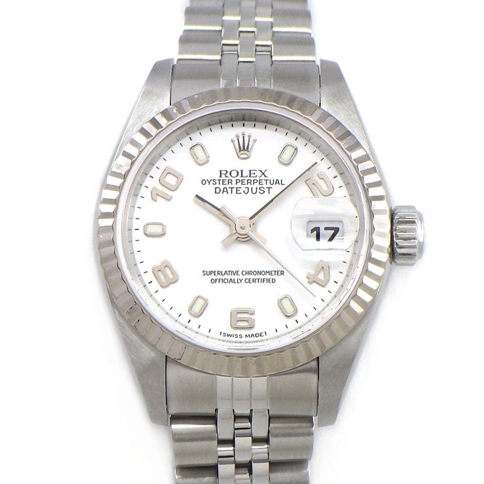 ロレックス Rolex 腕時計 デイトジャスト 79174 Y番 2002年製 アラビックインデックス ホワイト文字盤 K18WG SS 自動巻き 【中古】