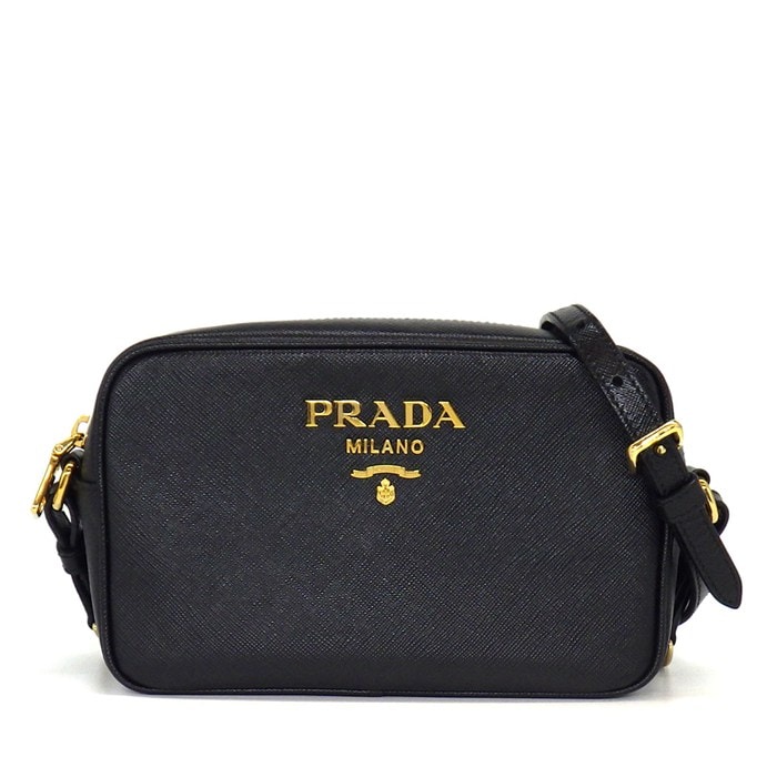プラダ PRADA ショルダーバッグ チェーンショルダーバッグ 1BH149 ブラック サフィアーノレザー ゴールド金具 【中古】