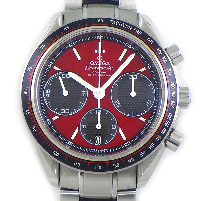 オメガ OMEGA 腕時計 スピードマスター レーシング 326.30.40.50.11.001 レッド文字盤 デイト クロノグラフ タキメーター 夜光針/インデックス スモールセコンド SS 自動巻き 【中古】